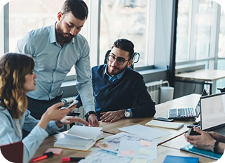 Team collaboration at office